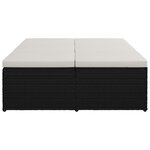 vidaXL Chaise longue convertible avec coussin Résine tressée Noir