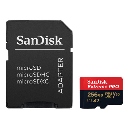 Sandisk sandisk extreme pro microsdxc uhs-i u3 v30 a2 256 go + adaptateur sd