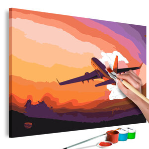 Tableau à peindre par soi-même - plane in the sky l x h en cm 60x40