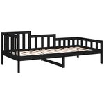 vidaXL Lit de jour Noir 80x200 cm Bois de pin massif