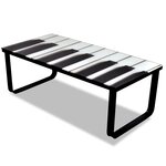 vidaXL Table basse avec impression de piano Dessus de table en verre