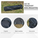 Tonnelle barnum de jardin pop-up pliant 3 96L x 3 96l x 2 68H m acier polyester sac transport à roulettes chocolat beige