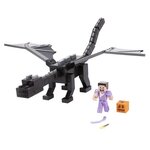 Minecraft - coffret ultime ender dragon  50 cm avec souffle de brume  figurine steve et accessoires de combat - figurine - des 6 ans