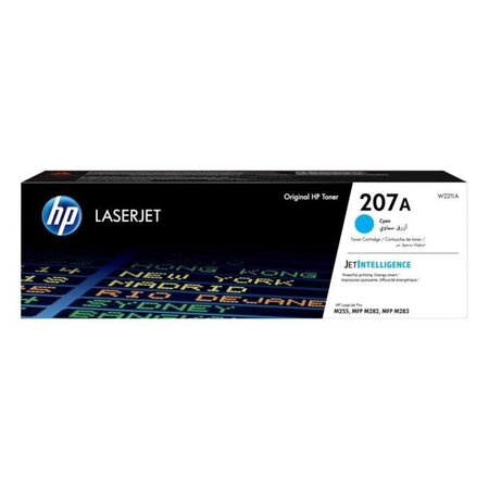 Hp 207a cartouche de toner cyan laserjet authentique (w2211a) pour hp color laserjet pro m255/mfp m282/ m283