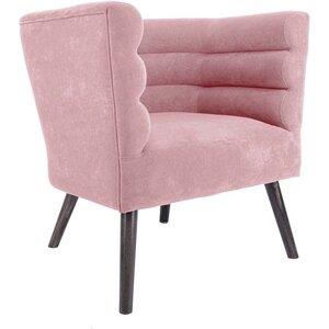 Fauteuil design en velours et bois explicit rose poudré