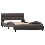 vidaXL Cadre de lit avec LED Gris Similicuir 100 x 200 cm