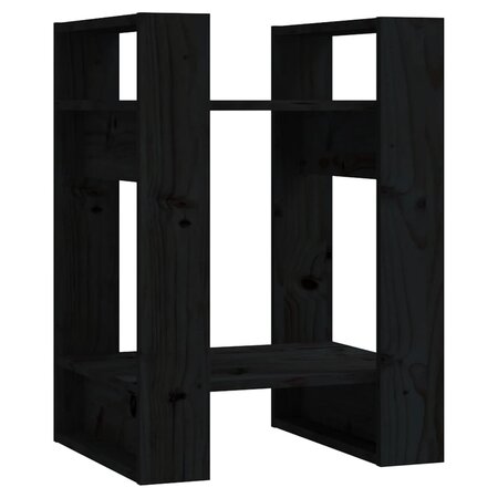 vidaXL Bibliothèque/Séparateur de pièce Noir 41x35x57 cm Pin solide