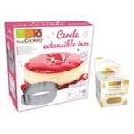 Cadre à pâtisserie extensible rond + paillettes dorées