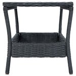 vidaXL Salon de jardin 3 Pièces avec coussins Résine tressée Gris foncé