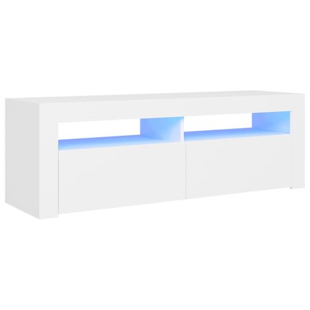 vidaXL Meuble TV avec lumières LED blanc 120x35x40 cm