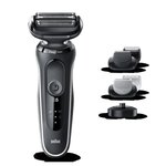 Braun series 5 50-w4650cs tondeuse barbe - 3 sabots - station de charge - technologie wet&dry - autonomie 50min