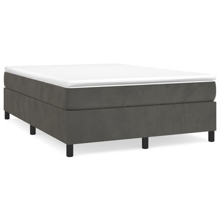 vidaXL Sommier à ressorts de lit Gris foncé 140x190 cm Velours