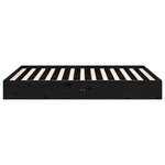 vidaXL Cadre de lit Noir Bois massif 135x190 cm Double