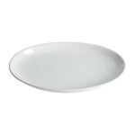 Assiettes creuses ovales en porcelaine blanche 365 x 235 mm - lot de 2 - olympia -  - porcelaine365 235