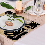 Set de table en toile de jute feuilles 1