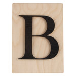 Lettre en bois B  FSC Mixed Credit  noir  10 5x14 8cm