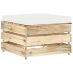 vidaXL Salon de jardin 9 Pièces avec coussins vert bois imprégné