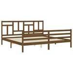 vidaXL Cadre de lit avec tête de lit marron miel 200x200cm bois massif