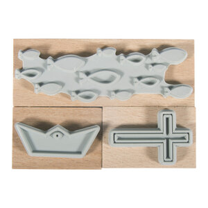 Kit tampons bois Confirmation Communion 3 9x2 6cm - 8 3x2 6cm boîte 3 pces