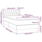 vidaXL Lit à sommier tapissier avec matelas Marron foncé 100x200 cm
