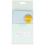 Coupon de tissu 55 x 45 cm - Ronds bleu clair à pointillés bleus