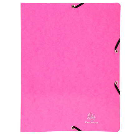 Classeur à élastiques 4 anneaux 15mm Iderama - A4, rose EXACOMPTA