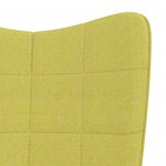 vidaXL Chaise à bascule avec tabouret Vert Tissu