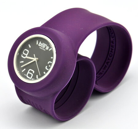 Montre classic bracelet prune et cadran noir