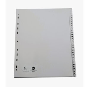Intercalaires Imprimés Numériques Pp Recyclé Gris 31 Positions - A4 Maxi - Gris - X 5 - Exacompta