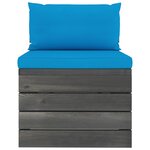 vidaXL Salon palette de jardin 4 Pièces avec coussins Bois de pin massif