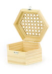 Boite Cannage Hexagonale en Bois 13 cm