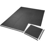 Tectake Ensemble de 12 Dalles Carrées EVA - Tapis de sol, Sport - noir
