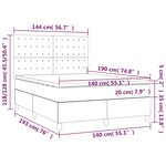 vidaXL Sommier tapissier avec matelas et LED Gris 140x190cm Similicuir
