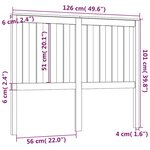 vidaXL Tête de lit Gris 126x6x101 cm Bois massif de pin
