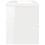 vidaXL Armoire d'évier avec lavabo intégré Blanc brillant Aggloméré