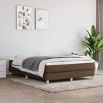 vidaXL Lit à sommier tapissier avec matelas Marron foncé 140x190 cm