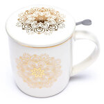 Mug blanc avec infuseur métal - mandala