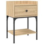 vidaXL Tables de chevet 2Pièces chêne sonoma 40 5x31x60cm bois ingénierie