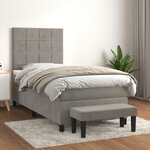 vidaXL Lit à sommier tapissier et matelas Gris clair 100x200cm Velours