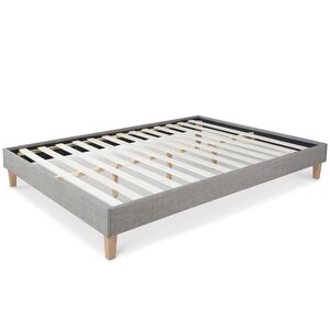 Lit Futon Double 180 x 200 Tissu Gris