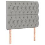 vidaXL Lit à sommier tapissier avec matelas Gris clair 100x200cm Tissu