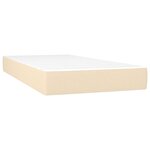 vidaXL Sommier tapissier avec matelas et LED Crème 90x200 cm Tissu
