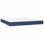 vidaXL Lit à sommier tapissier avec matelas Bleu 180x200 cm Tissu