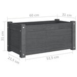 vidaXL Jardinière Gris 60x31x31 cm Bois de pin massif