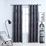 vidaXL Rideaux occultants et anneaux 2Pièces Velours Anthracite 140x175cm