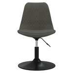 vidaXL Chaises pivotantes à manger lot de 2 Gris foncé Velours