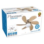 Bestron Ventilateur de plafond 76 cm 60 W Érable/blanc DC30T