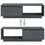 vidaXL Table basse Gris 110x50x33 5 cm Bois de pin massif