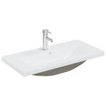 vidaXL Ensemble de meubles de salle de bain Noir Aggloméré