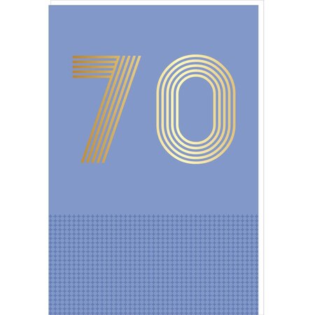 Carte D'anniversaire 70 Ans En Or - Bleu - A Message - Pour Homme Et Femme - 11 5 X 17 Cm - Draeger paris